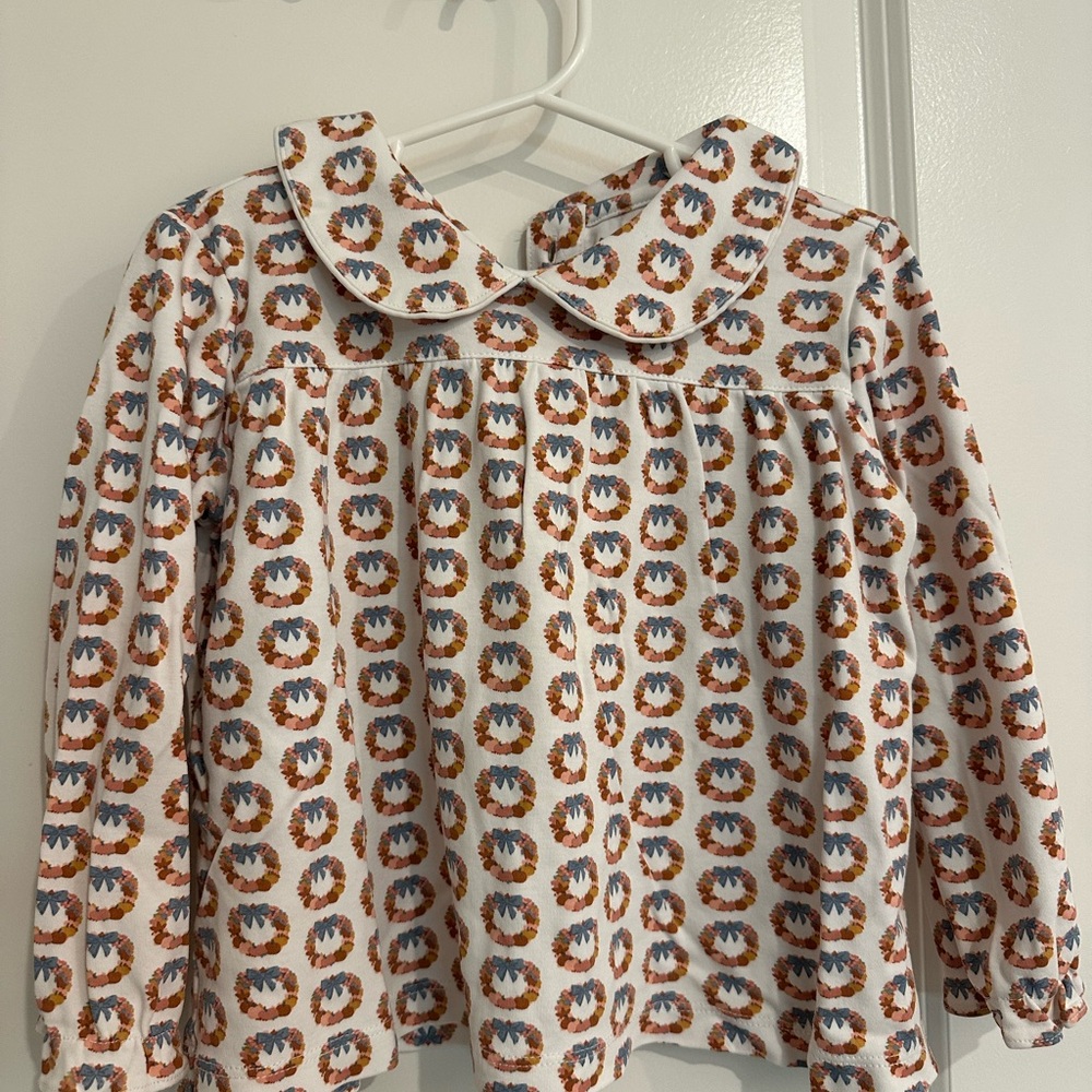 Lila and Hayes Charming Long Sleeve Kids Shirt with Floral Design